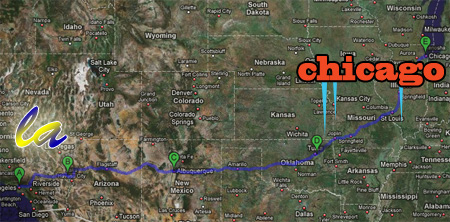 my route to chicago from la