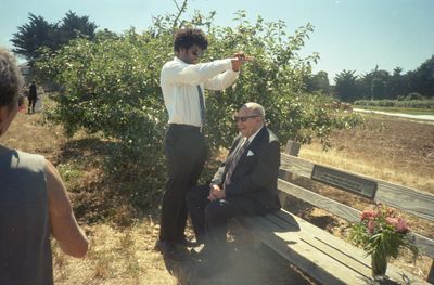 giving grandpa some shade
