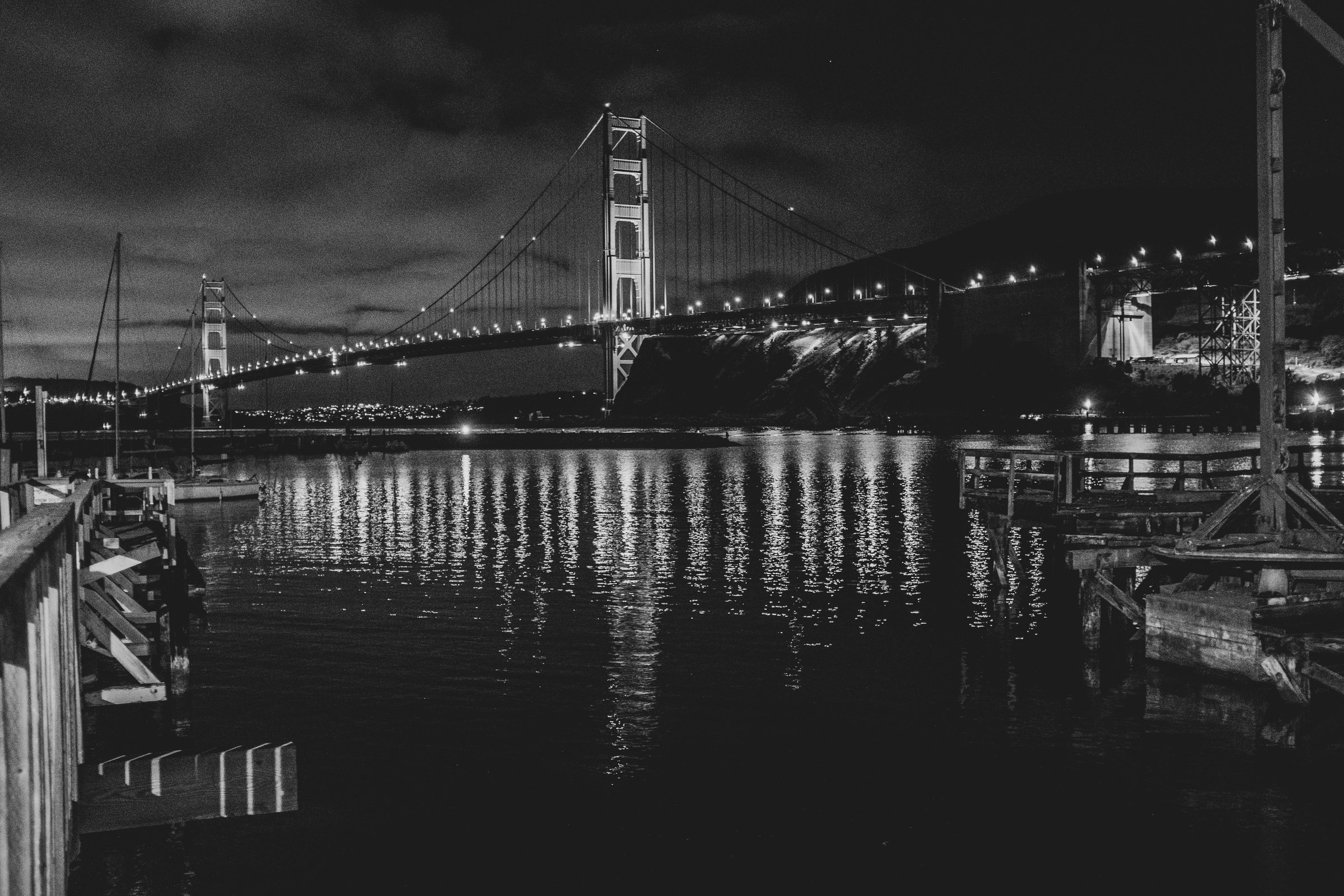 golden gate at night
